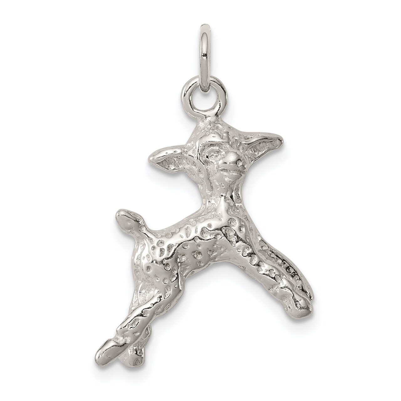 Sterling Silver Lamb Charm Pendant Animal Jewelry 20mm x 20mm